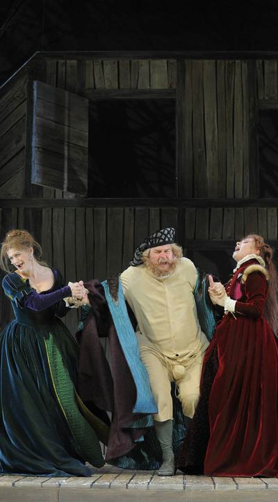 Un momento de la representación de  Las alegres comadres de Windsor. 