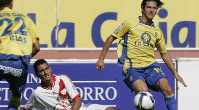 Un momento del partido bajo sospecha entre la UD Las Palmas y el Rayo Vallecano.