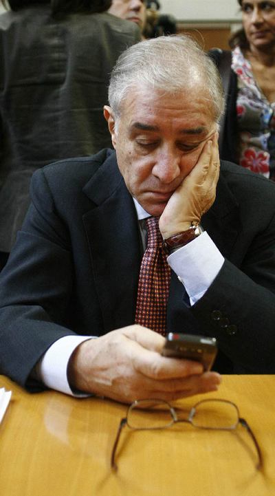El senador italiano Marcello Dell'Utri durante el juicio.