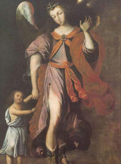 Retrato de uno de los doce arcángeles de Sopó (Colombia).