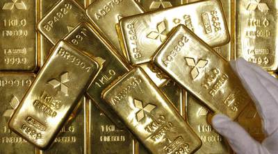 Lingotes de oro en la sede de la empresa Mitsubishi Materials.