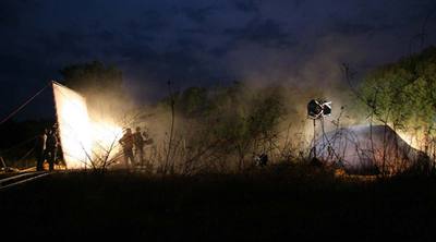 Una imagen del rodaje de  Los fantasmas de Nabua. 