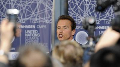 El gobernador de California, Arnold Schwarzenegger, durante la cumbre de Copenhague.