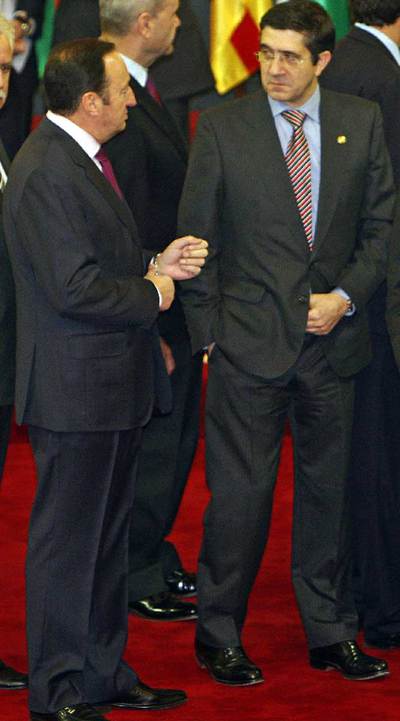 Pedro Sanz, presidente de La Rioja, y el  lehendakari,  Patxi López.