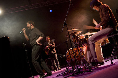 Actuación del cuarteto Le Congo Blue, en la Nave de Terneras del antiguo Matadero de Madrid.