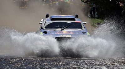 El Volkswagen de Carlos Sainz, durante la etapa de ayer.