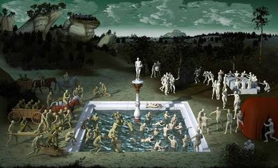 Recreación digital de  El jardín de las delicias  de El Bosco, realizada por el artista chino Miao Xiaochun.