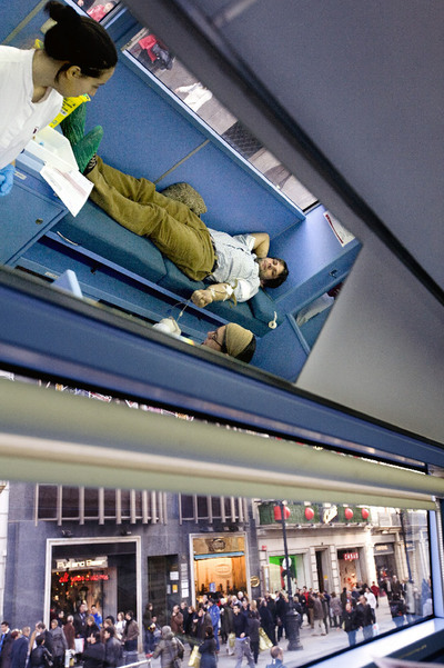 Solidaridad en día de compras