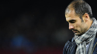Guardiola, durante el partido de ayer.