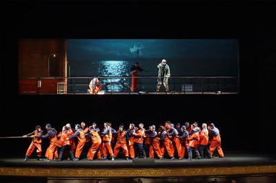 Ensayos de la ópera  El holandés errante,  que inaugura la temporada en el Teatro Real el próximo martes 12 de enero.