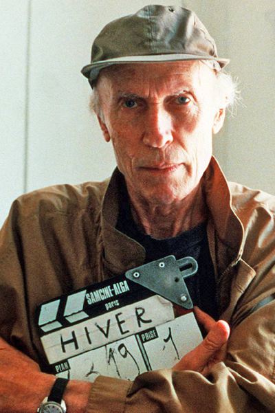 Eric Rohmer, en un descanso del rodaje de  Cuento de invierno , en 1992.