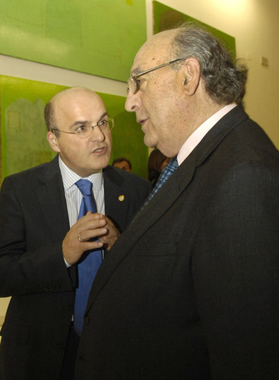 José Manuel Baltar, ayer con Xosé Ramón Barreiro.