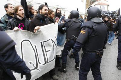 Despliegue policial en el centro histórico de Santiago