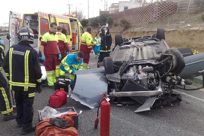 Corte de tráfico por un aparatoso accidente en Alcorcón