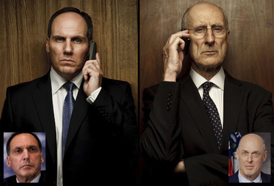 Corey Johnson y James Cromwell dan vida a Richard Fuld y Hank Paulson (en las imágenes de debajo) en  Los últimos días de Lehman Brothers,  un documental producido por la BBC que narra el hundimiento del banco.