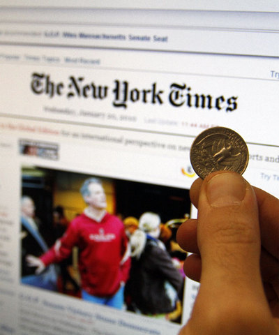 La  web  de  The New York Times  recibe 17 millones de visitas mensuales, según Nielsen Online.