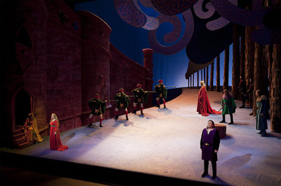 Ensayo de la ópera  Tristán e Isolda  en el Liceo con decorados del pintor David Hockney.