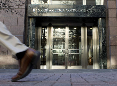 Entrada de la sede del Bank of America en la ciudad de Charlotte (Carolina del Norte).