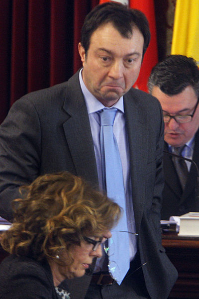 El vicealcalde Manuel Cobo, ayer en el pleno del Ayuntamiento de Madrid.