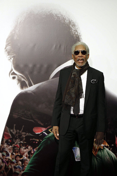 Morgan Freeman, en el estreno de  Invictus,  el miércoles en Madrid.