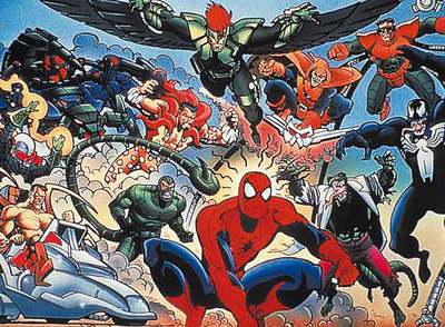  Spider-man y otros personajes de Marvel. 
