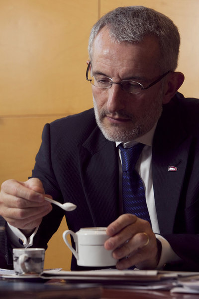 Guillaume Pépy, presidente de la SNCF, durante una reciente visita a Barcelona.