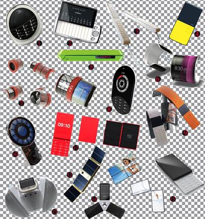 Algunos prototipos de móviles que se verán, o no, en los escaparates en los próximos años.