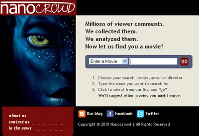 Nanocrowd salta definitivamente a la Red. Lo suyo es buscar y recomendar películas.