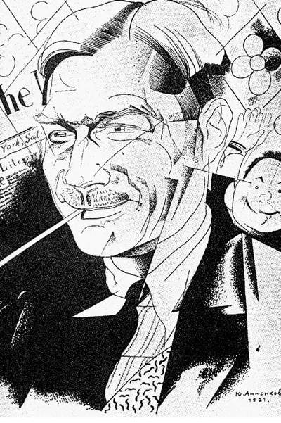 Una recreación gráfica de Evgeni Zamiatin, autor de  Nosotros. 