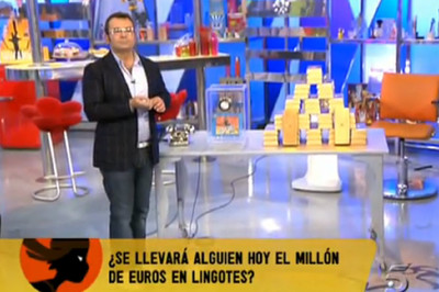 Jorge Javier Vázquez, en el momento en que se produjo la equivocación en el concurso de  Sálvame. 