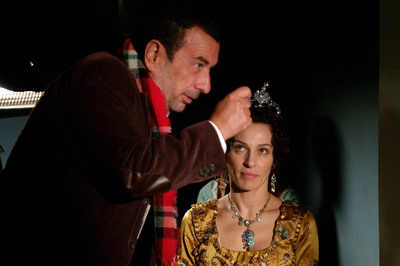 José Luis Garci y Natalia Millán, en el rodaje de  Sangre de mayo. 