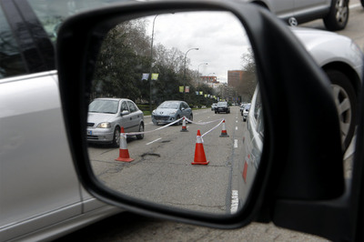 Bache señalizado para evitar accidentes de tráfico
