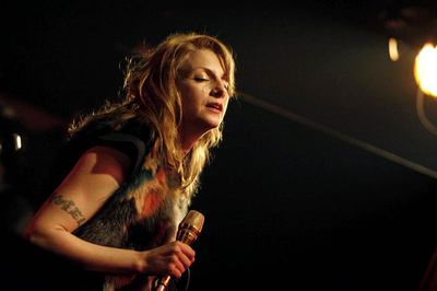 Najwa Nimri, durante la presentación de su nuevo disco,  El último primate,  en la sala Galileo Galilei.