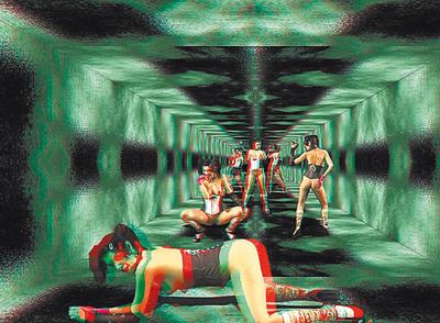  Jessica Blue sacándole todo el jugo a una pantalla verde. 