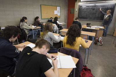 Clase en el instituto Salvador Espriu de Barcelona.