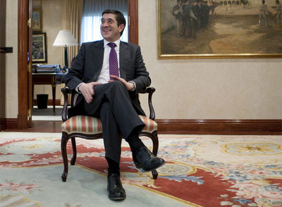 El   lehendakari,   Patxi López, en Ajuria Enea.