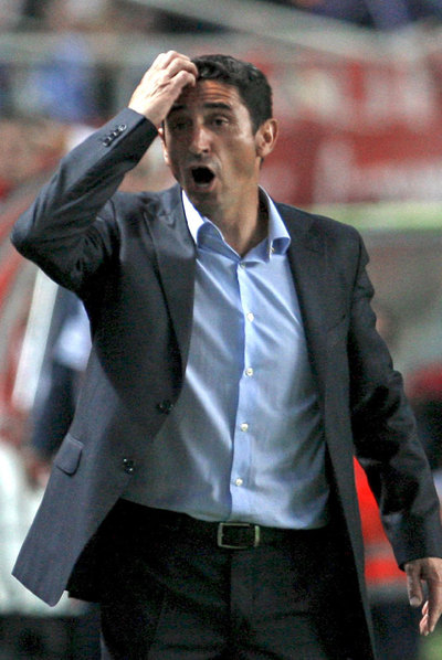 Manolo Jiménez, durante el partido.