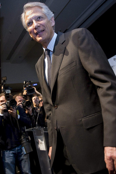 Dominique de Villepin, durante la conferencia de prensa de ayer en París.