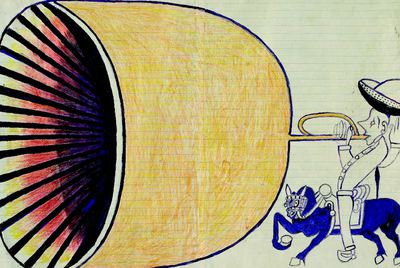  Sin título (Caballo y jinete con corneta grande) , 1962.