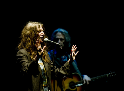 Patti Smith durante su actuación en el festival  Spoken word  de Gijón.
