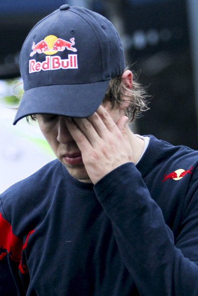 Vettel, tras abandonar.