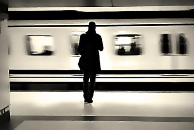 La fotografía ganadora del concurso, titulada  El andén de la paciencia. 