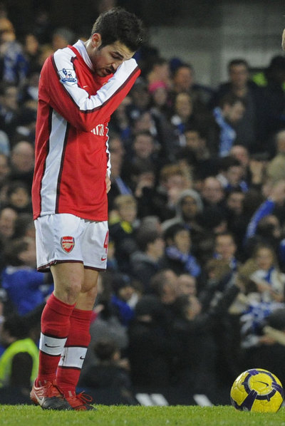 Cesc, en un partido de la  Premier League. 