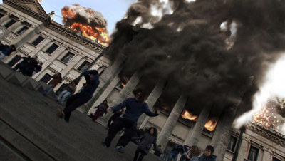 Un fotograma del corto  Ataque de pánico,  que se filmó en Montevideo.
