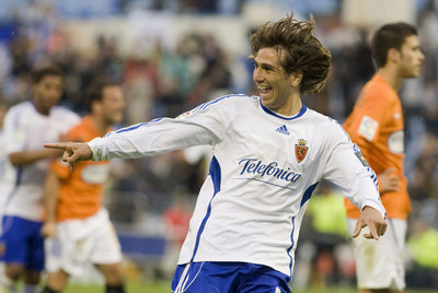 Ponzio celebra su gol al Málaga.