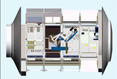 Esquema del sistema MARES para medir la atrofia muscular instalado en el laboratorio  Columbus  de la Estación Espacial Internacional.