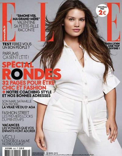 Tara Lynn, en la portada de  Elle  de este mes.