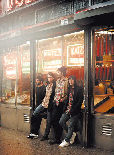  De izquierda a derecha, Unai Lezcano, Ekhi Lopetegui, Guillermo Astrain e Igor Escudero. Delorean, en Nueva York, hace 15 días. 