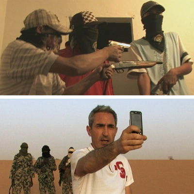 Arriba, imagen de  Baby sicarios;  abajo, Jon Sistiaga, en el Magreb.