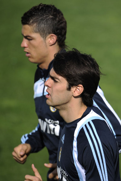 Kaká, ayer junto a  Cristiano Ronaldo.